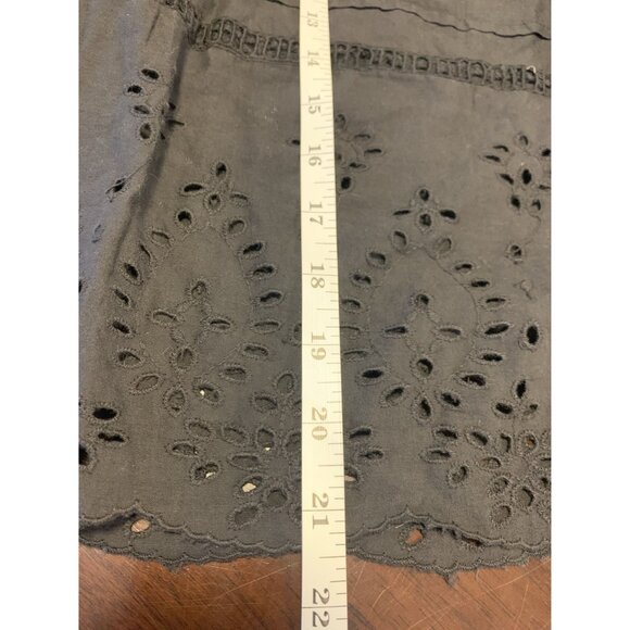 S.R. Fashion 100% Cotton Eyelet A Line Black Skirt Size S - Picture 5 of 5